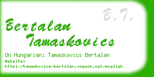 bertalan tamaskovics business card
